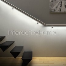 Automatic railing stairs lighting